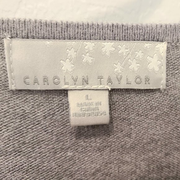 Carolyn Taylor gray button up sweater...size large - Picture 3 of 6